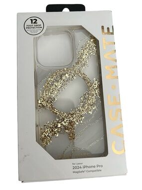 Gold Glitter Ring MagSafe iPhone Pro Case - Clear/Gold Open Box